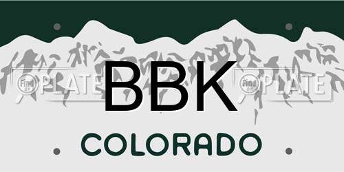 BBK Colorado License Plate