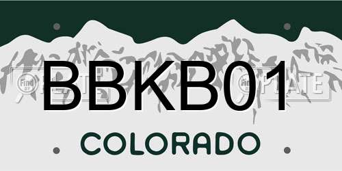 BBKB01 Colorado License Plate