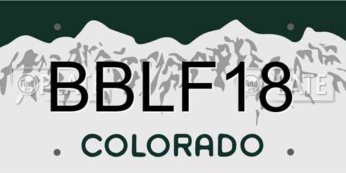 BBLF18 Colorado License Plate