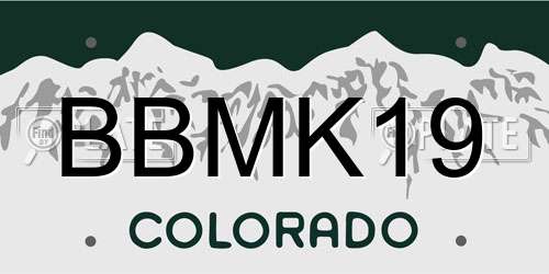 BBMK19 Colorado License Plate
