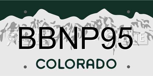 BBNP95 Colorado License Plate