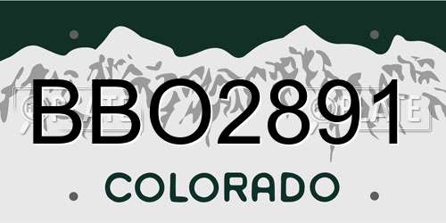 BBO2891 Colorado License Plate
