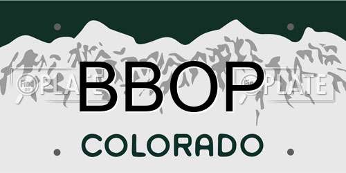 BBOP Colorado License Plate