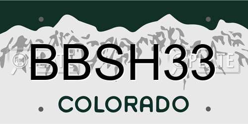 BBSH33 Colorado License Plate