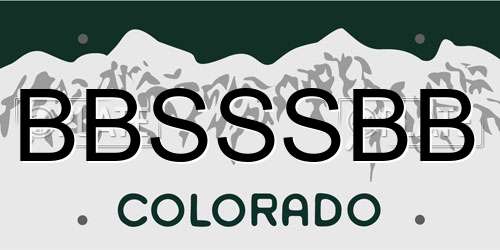 BBSSSBB Colorado License Plate