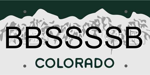 BBSSSSB Colorado License Plate