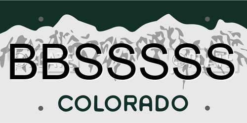 BBSSSSS Colorado License Plate