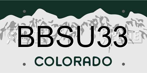 BBSU33 Colorado License Plate