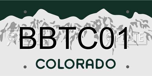 BBTC01 Colorado License Plate