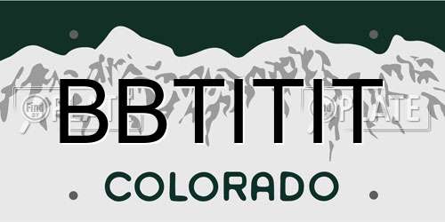 BBTITIT Colorado License Plate