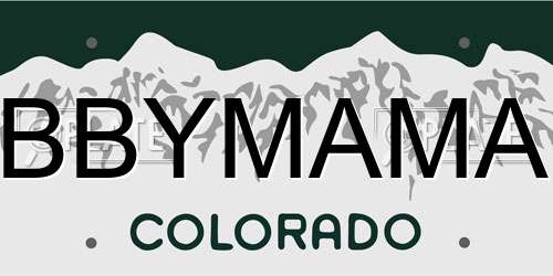 BBYMAMA Colorado License Plate