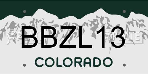 BBZL13 Colorado License Plate