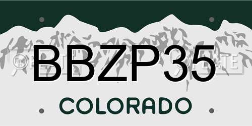 BBZP35 Colorado License Plate