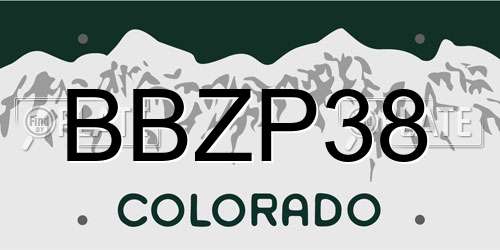BBZP38 Colorado License Plate