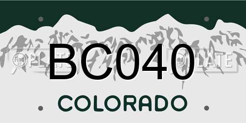BC040 Colorado License Plate