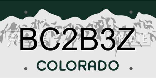 BC2B3Z Colorado License Plate