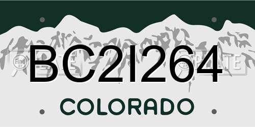 BC2I264 Colorado License Plate