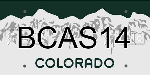 BCAS14 Colorado License Plate