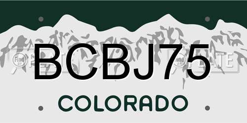 BCBJ75 Colorado License Plate