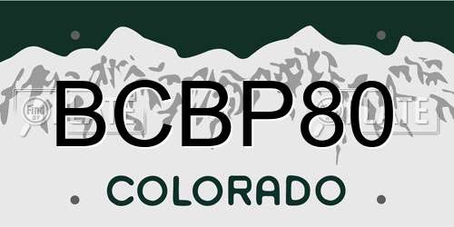 BCBP80 Colorado License Plate