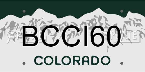 BCCI60 Colorado License Plate