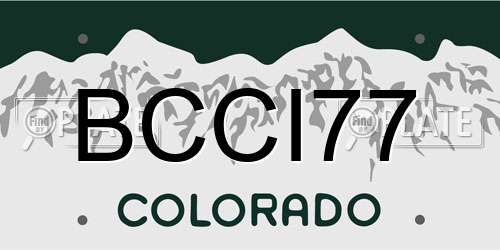 BCCI77 Colorado License Plate