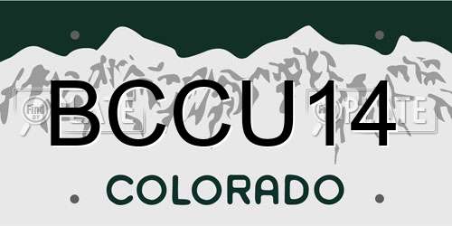 BCCU14 Colorado License Plate