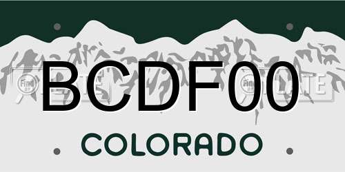 BCDF00 Colorado License Plate