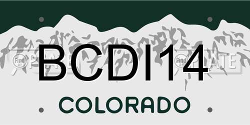 BCDI14 Colorado License Plate