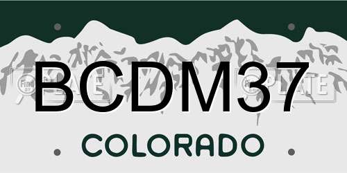 BCDM37 Colorado License Plate