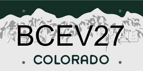 BCEV27 Colorado License Plate