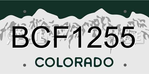 BCF1255 Colorado License Plate
