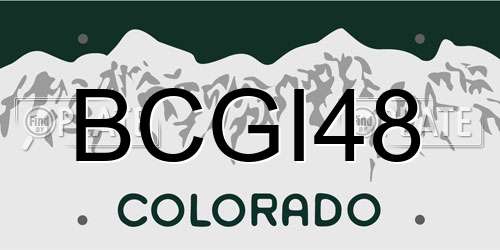 BCGI48 Colorado License Plate