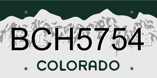BCH5754 Colorado License Plate