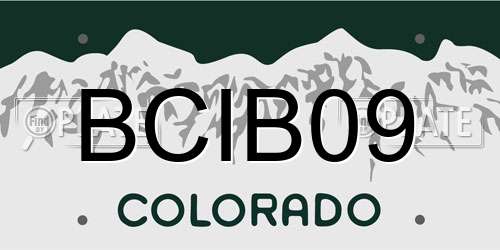 BCIB09 Colorado License Plate