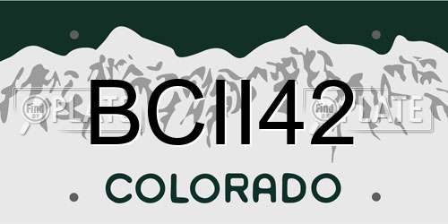 BCII42 Colorado License Plate