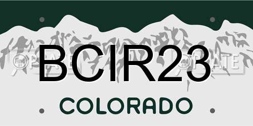 BCIR23 Colorado License Plate