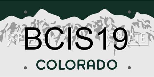 BCIS19 Colorado License Plate
