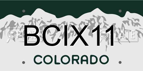BCIX11 Colorado License Plate