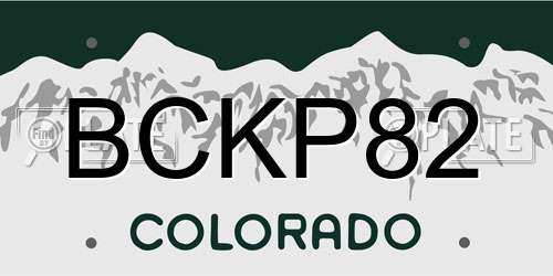 BCKP82 Colorado License Plate