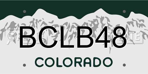 BCLB48 Colorado License Plate
