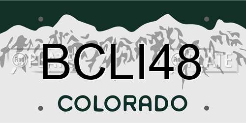 BCLI48 Colorado License Plate