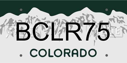 BCLR75 Colorado License Plate