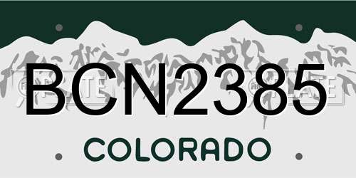 BCN2385 Colorado License Plate