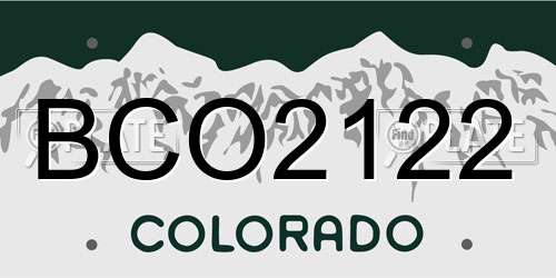 BCO2122 Colorado License Plate