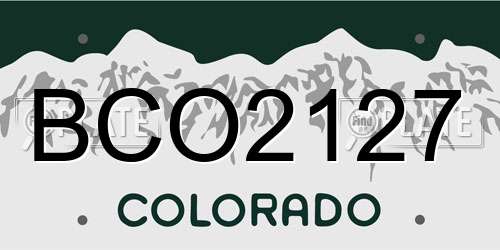 BCO2127 Colorado License Plate