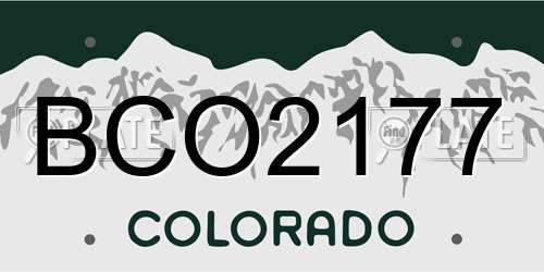 BCO2177 Colorado License Plate