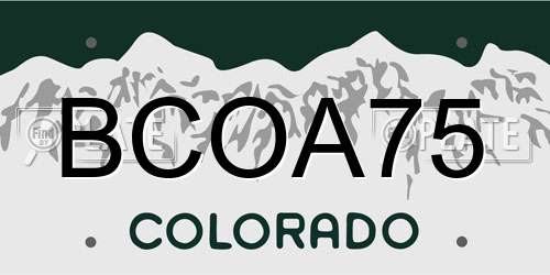 BCOA75 Colorado License Plate