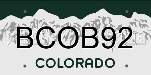BCOB92 Colorado License Plate