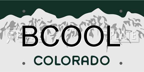 BCOOL Colorado License Plate